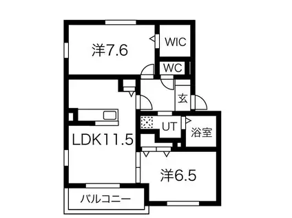 サン・フローラ伏見板橋(2LDK/1階)の間取り写真