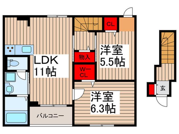 ベラヴィータ(2LDK/3階)の間取り写真