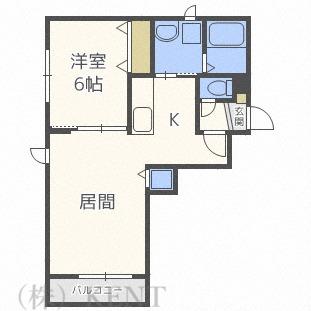 大白桜55(1LDK/4階)の間取り写真