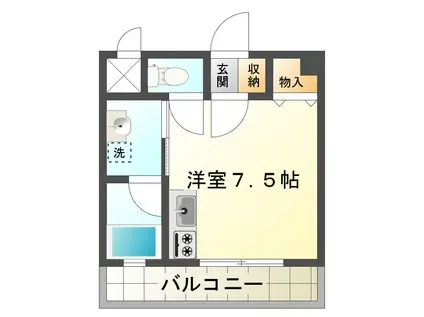 垂水ヴィレッジ(ワンルーム/1階)の間取り写真