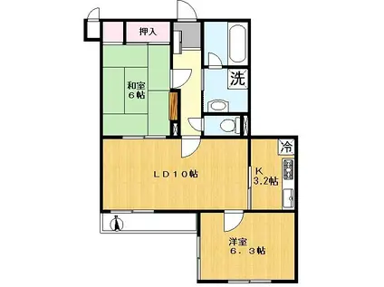 コート南浦和(2LDK/3階)の間取り写真
