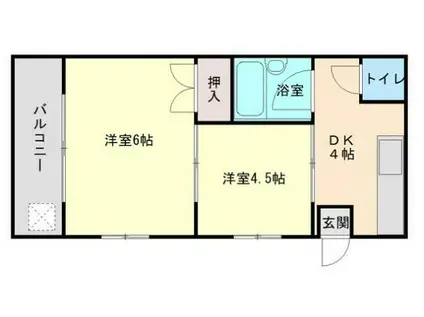コダガーデン六実(2K/2階)の間取り写真