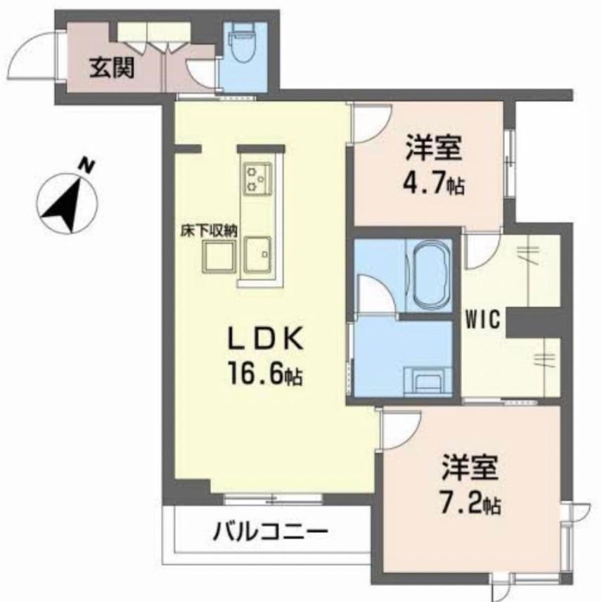 トリフォリア(1LDK/1階)の間取り写真