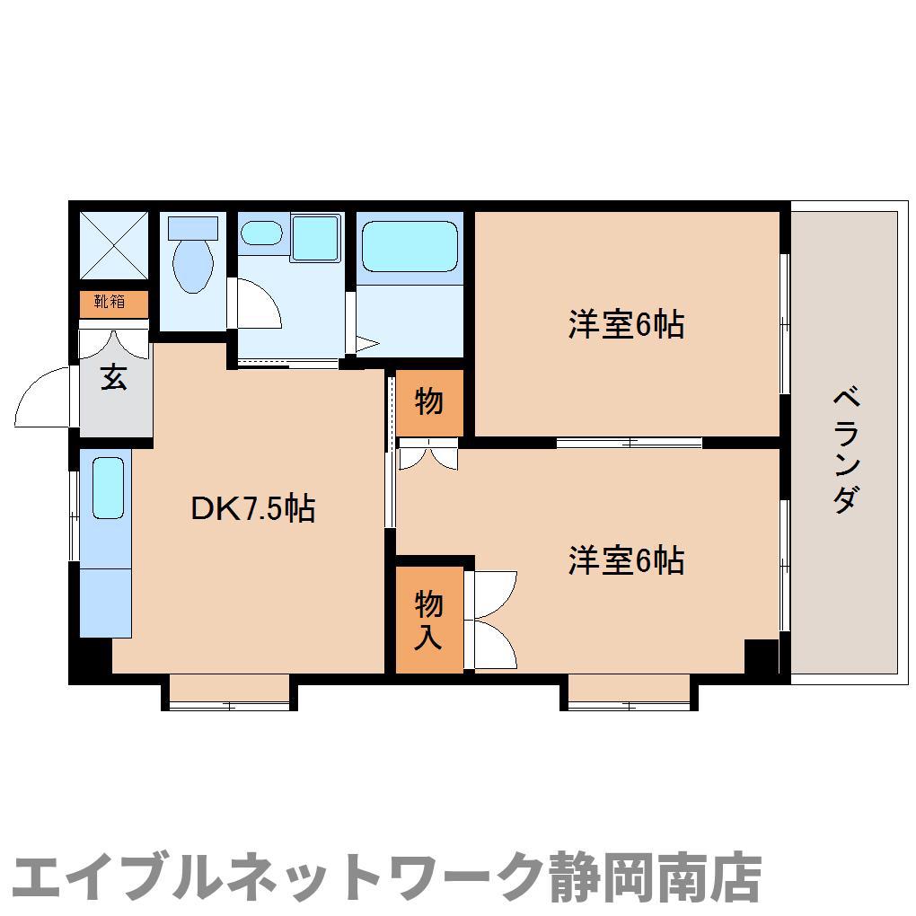 シズメン寿町ビル(2DK/3階)の間取り写真