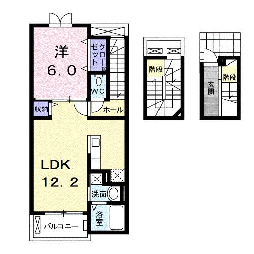 アドラブール(1LDK/3階)の間取り写真