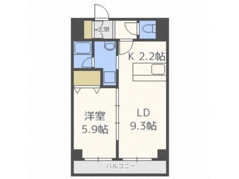 エステラ北五条館(1LDK/2階)の間取り写真