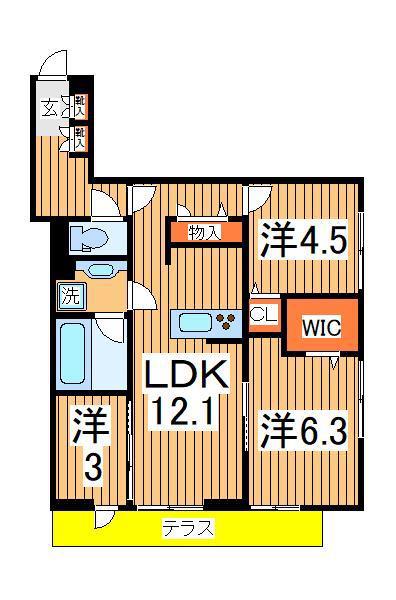D-KUUTIO(3LDK/1階)の間取り写真