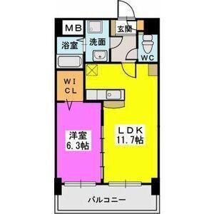 プレジデント正弥久留米駅前(1LDK/2階)の間取り写真