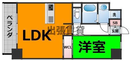 S-RESIDENCE桜本町AWESOME(1LDK/4階)の間取り写真