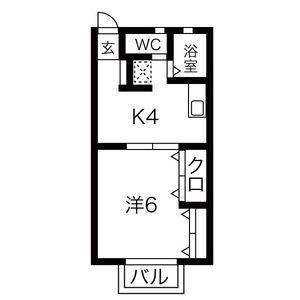 トマト一番館(1K/1階)の間取り写真