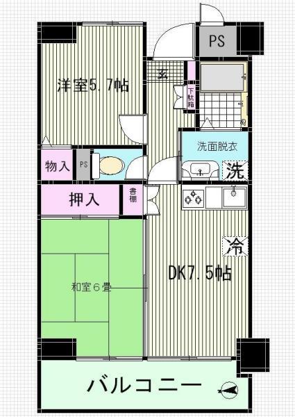 アクアリウス中葛西(2DK/10階)の間取り写真