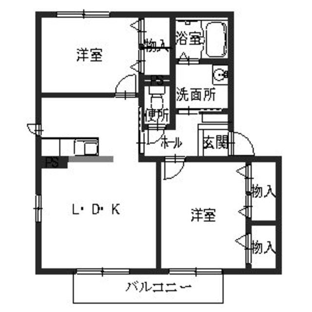 シャーメゾン ミモザ(2LDK/2階)の間取り写真