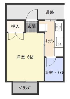 コーポ加島(1K/2階)の間取り写真