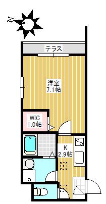 ミ・アビタシオン332(1K/1階)の間取り写真
