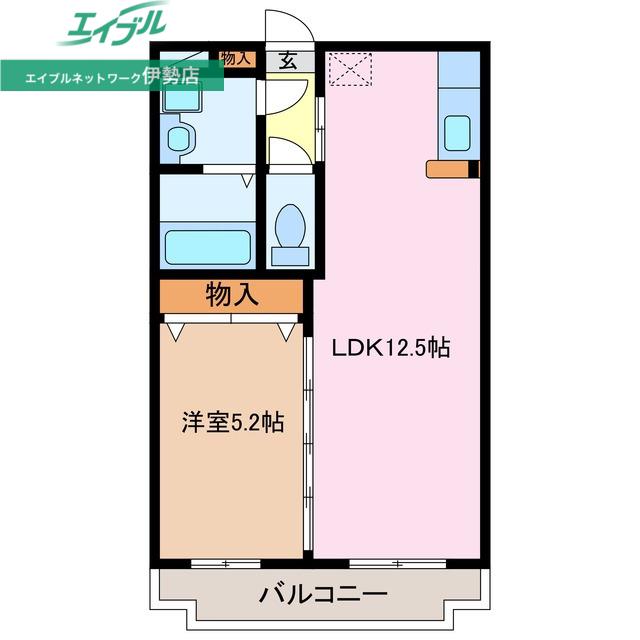 マエストロ伊勢(1LDK/3階)の間取り写真
