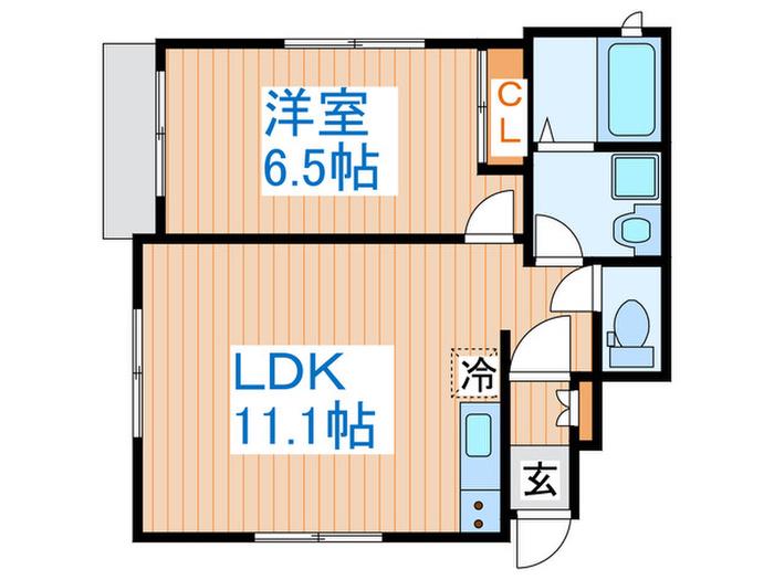 RAINBOW HILL TWO(1LDK/1階)の間取り写真