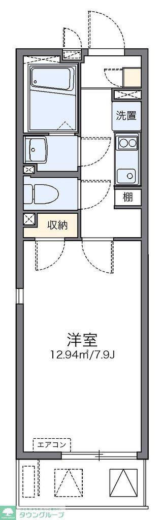 レオネクストケービック(1K/2階)の間取り写真
