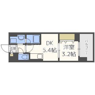LA CASA京橋(1DK/3階)の間取り写真