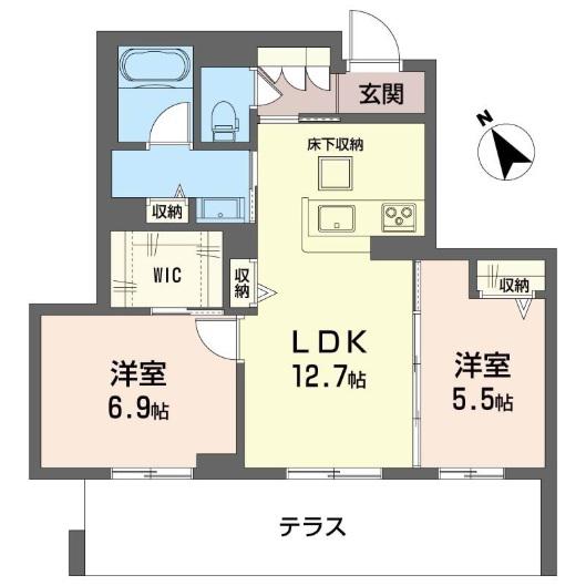 FAM橋本(2LDK/1階)の間取り写真