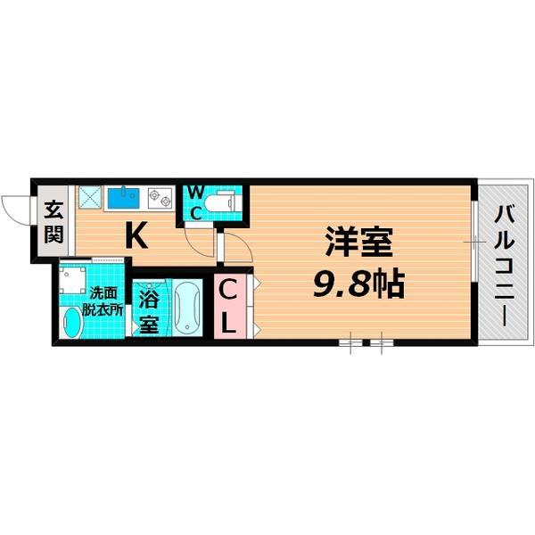 フジパレス太子橋II番館(1K/3階)の間取り写真