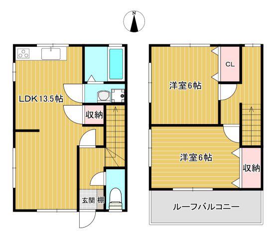 MUSASHI(2LDK/1階)の間取り写真