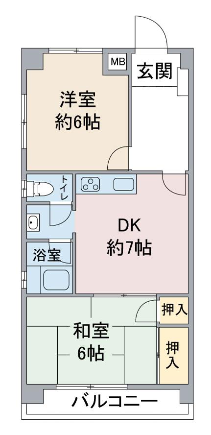 豊月マンション(2DK/4階)の間取り写真