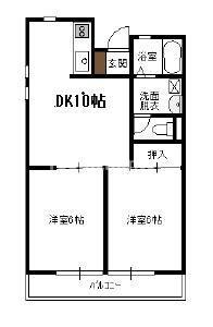 パークサイド港南(2DK/3階)の間取り写真