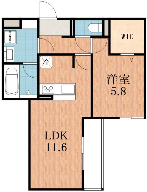 トリシア千躰(1LDK/3階)の間取り写真