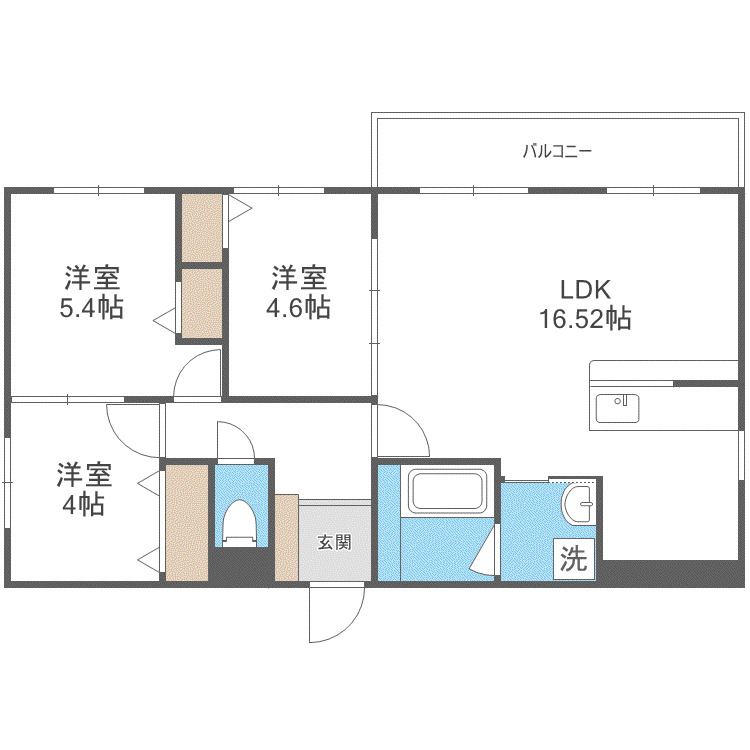 HS313(3LDK/5階)の間取り写真