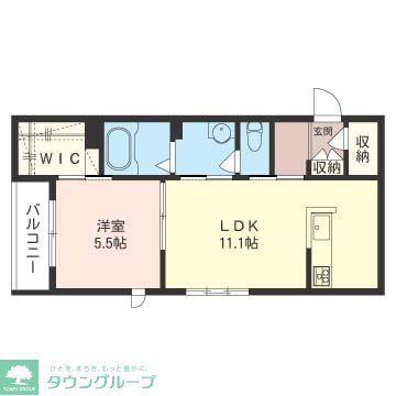 ミルティーユ(1LDK/2階)の間取り写真