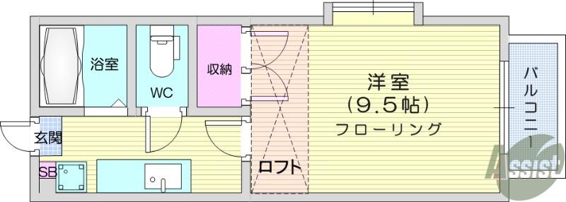 ヴァルーンレイム21(1K/2階)の間取り写真