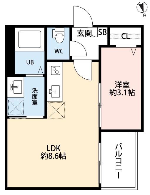 JACK RYO I(1LDK/1階)の間取り写真