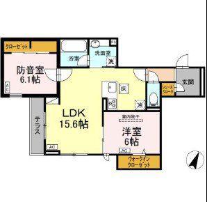 JR南武線 武蔵中原駅 徒歩19分 3階建 新築(2LDK/1階)の間取り写真