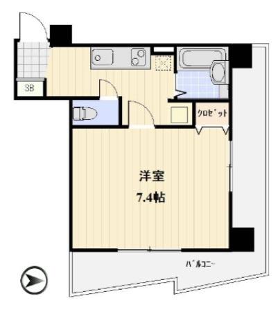 WILLDO横浜南(1K/6階)の間取り写真