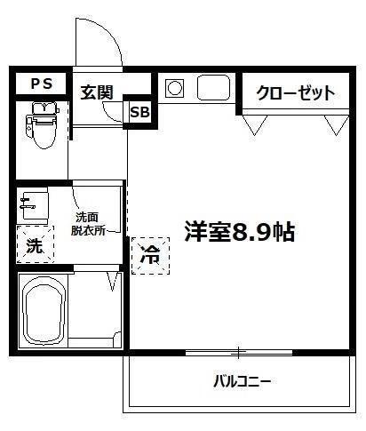 REVE天王町(ワンルーム/1階)の間取り写真