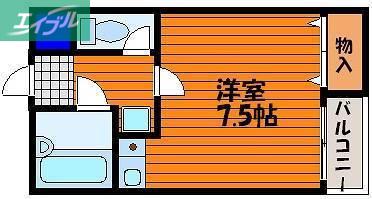 CALME栄町(ワンルーム/4階)の間取り写真