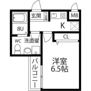 WING住之江(1K/1階)の間取り写真