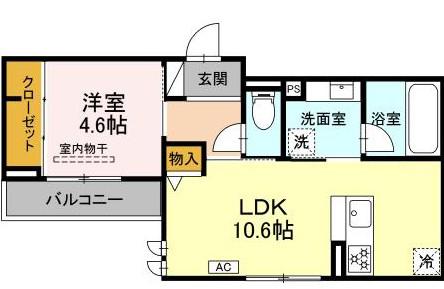 NOVELLA(1LDK/2階)の間取り写真