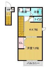 SHANTI COREB(1K/2階)の間取り写真