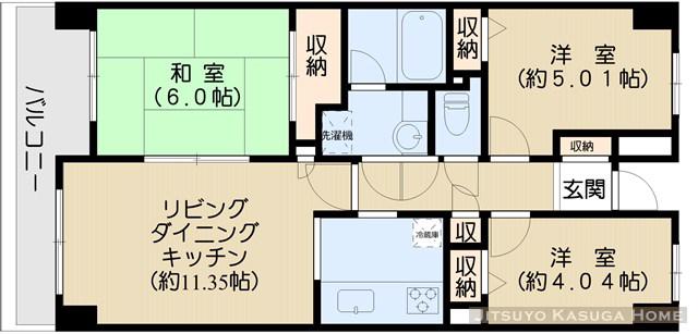 ランテルナ小石川(3LDK/7階)の間取り写真