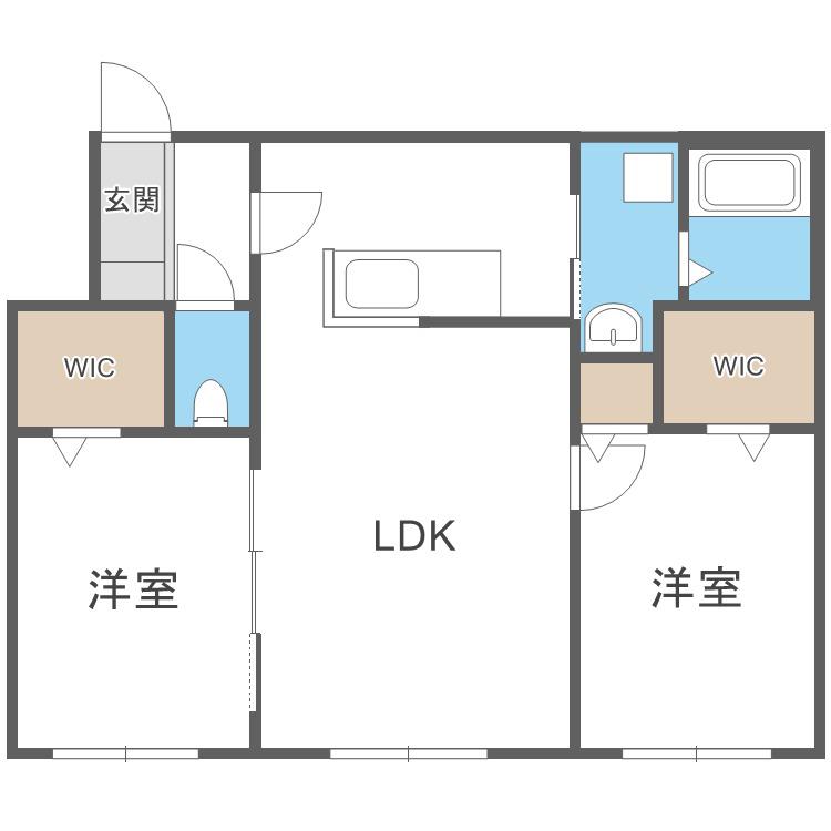 リポーソ栄通(2LDK/1階)の間取り写真