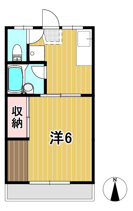 田名部学生アパート(1K/2階)の間取り写真