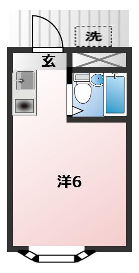 ペアパレスふじみ野(ワンルーム/1階)の間取り写真