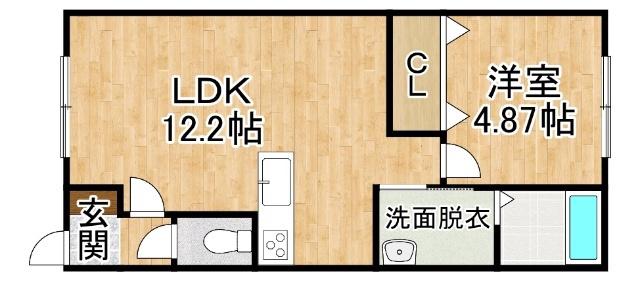 LUCE(1LDK/2階)の間取り写真