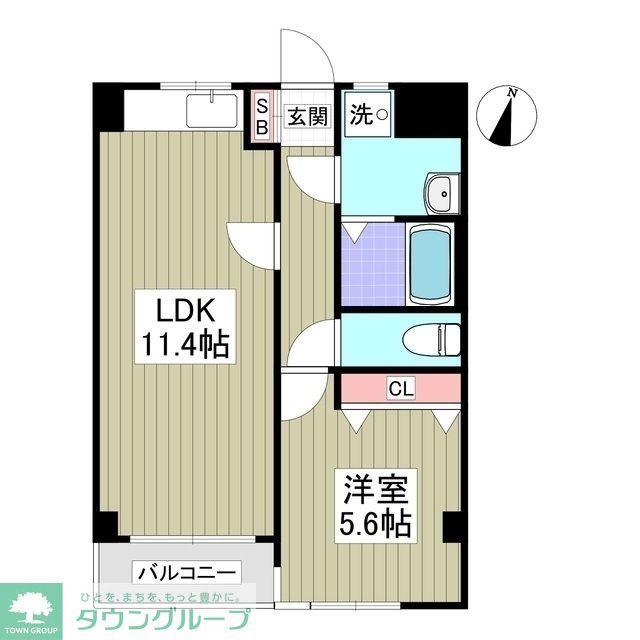 セレスト(1LDK/3階)の間取り写真