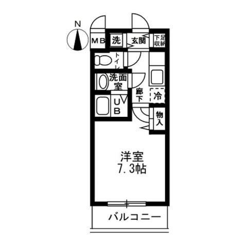 シャルマンフジ大阪城南(1K/8階)の間取り写真