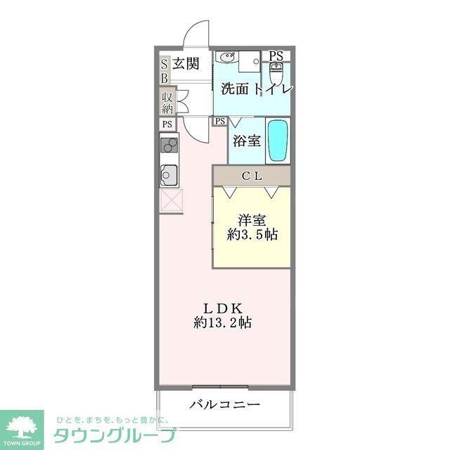 ラ・テール(1LDK/4階)の間取り写真