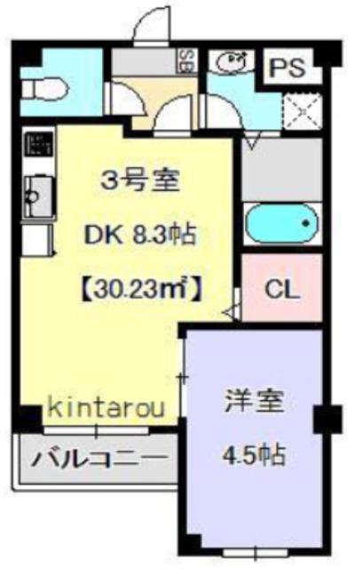 フェリーチェ東中山(1DK/2階)の間取り写真