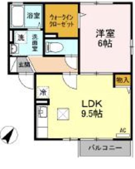 サニーハウス(1LDK/2階)の間取り写真