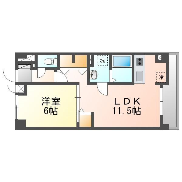 コンフォート フィールド(1LDK/3階)の間取り写真